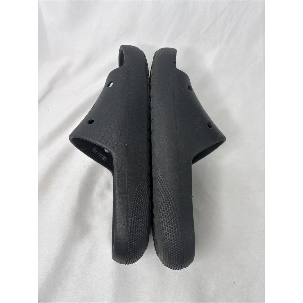 Crocs‎ Iconic Comfort Classic Slides Slip On Black Unisex Men's 8 Women's 10